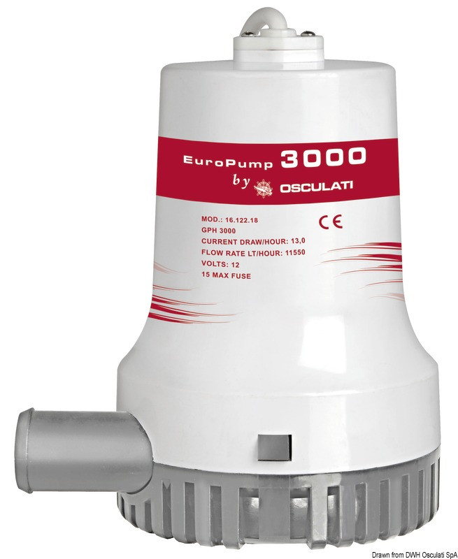 Помпа трюмна 3000GPH 24V Osculati 16.122.19