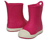 Сапоги резиновые для девочки Кроксы с усиленным носком / Crocs Kids Bump It Rain Boot (203515), Розовые 28, фото 2