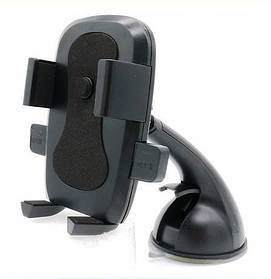 Автотримач для телефону S127 на присоску жорстка ніжка Black-Blue (55mm-85mm)