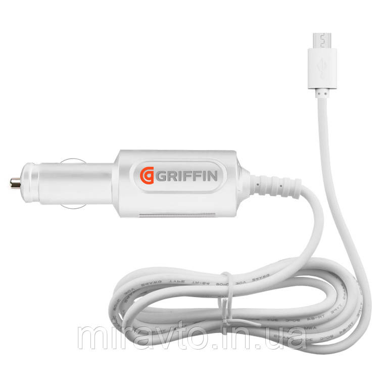 Зарядка MiniUSB 12V 3,0 м (GPS Навігатори,Реєстратори) 3100mA GRIFFIN (3M-V3)