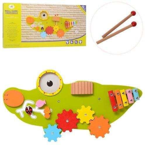 Розвиваюча іграшка з дерева Бизиборд Крокодил MSN 17077, фото 1