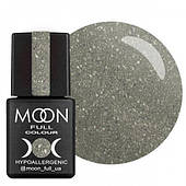 Гель-лак Moon Full №324 сріблясто-оливковий з різнокольоровим глітером, 8ml