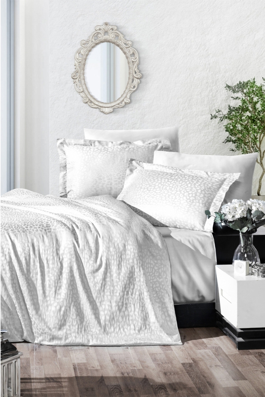 Постільна білизна Ecosse Jacquard Satin Leopard Beyaz, фото 1