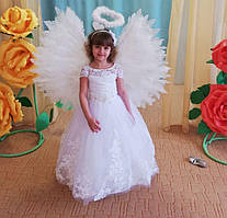 Сукня Сніжинка Сукні ангела Дитяче довге біле плаття Діаночка 104-122