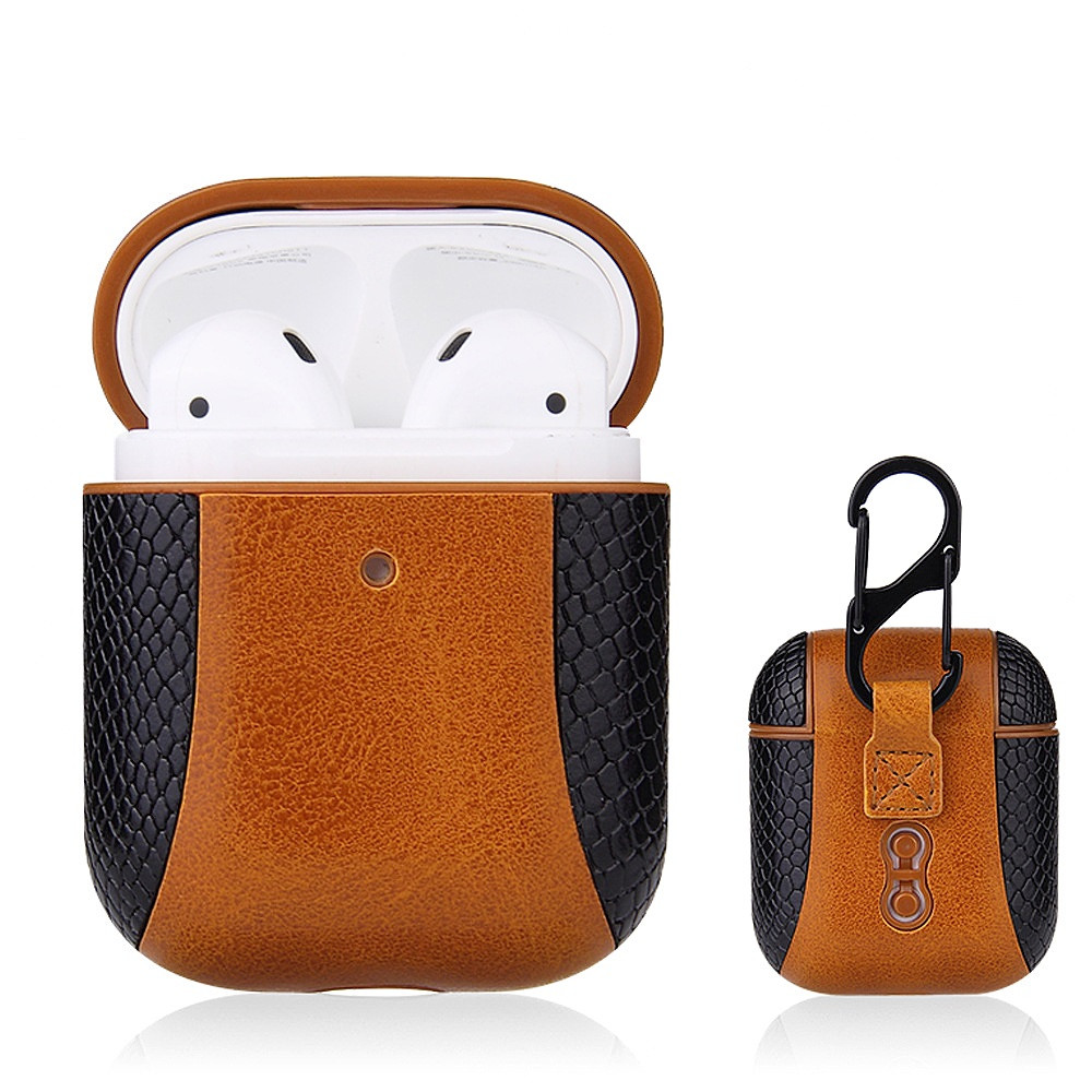 Чохол + карабін для навушників Apple AirPods 2/1 Alitek Snake Brown/Black