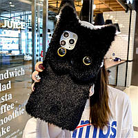 Чохол плюшевий для Apple iPhone 11 Pro Max Alitek Чорний Кіт