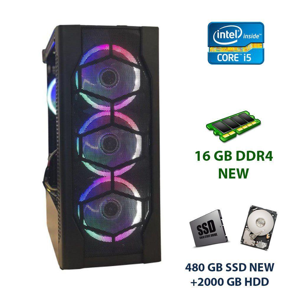 1StPlayer D4-BK-R1 Tower NEW / Intel Core i5-6500 (4 ядра по 3.2 - 3.6 GHz) / 16 GB DDR4 NEW / 480 GB SSD