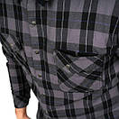 Тактична фланелева сорочка в клітинку LA Police Gear Atlas Flannel Medium, Carbon Grey, фото 7