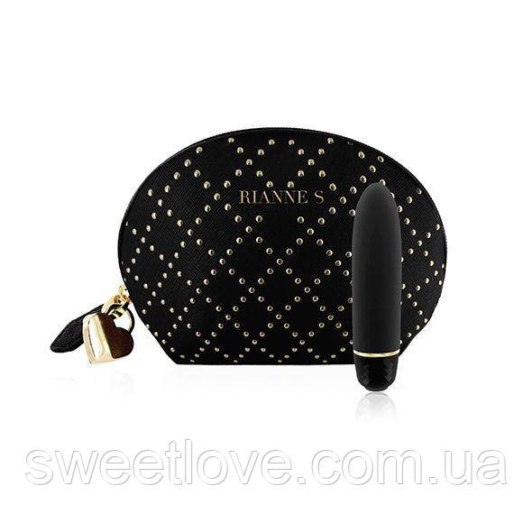 Вибропуля RIANNE S - Classique Vibe міні-вібратор на 7 режимів, чохол-косметичка Stud Black
