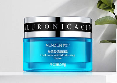 Опт 3 шт. Крем для обличчя Venzen з Гіалуроновою Кислотою, захисний з Антивіковим ефектом, 50g