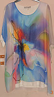 Блуза-туника шифоновая с цветным передом Dalida