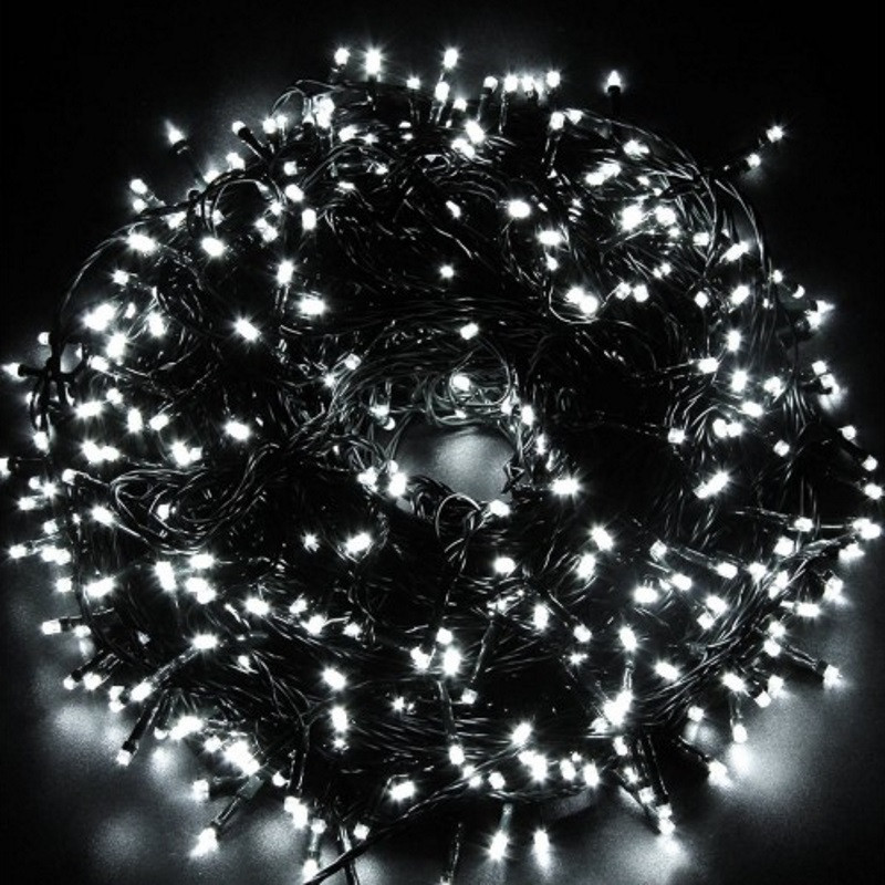 Гірлянда Штора Зовнішня 120LED, 3,5х1м. Вбудований Вхід, Вихід, Чорний Дріт, Біла (Холодна)
