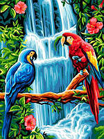 Раскраска по цифрам Babylon Пара попугаев (VK251) 30 х 40 см 