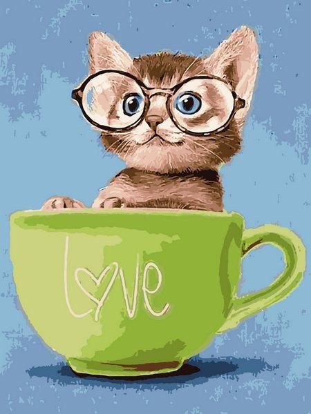 Розмальовка по номерах Babylon Цікаве кошеня (VK261) 30 х 40 см, фото 1