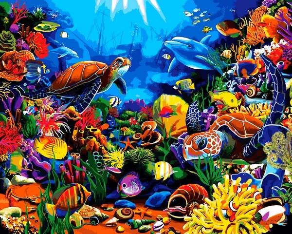 Розмальовка для дорослих Babylon Краса моря (VP1322) 40 х 50 см, фото 1