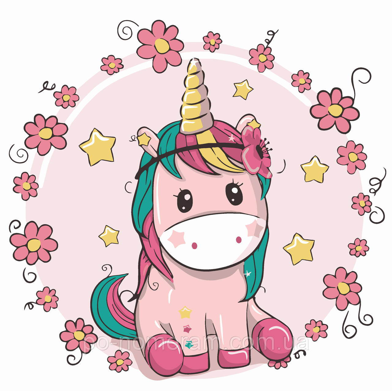 Акційна Картина за номерами ArtCraft Едіноріжка в кольорах (ACR-15504-AC) 30 х 30 см, фото 1