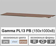 Полочка из стекла настенная навесная универсальная прямоугольная Commus PL13 PB (150х1000х8мм)