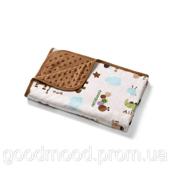 Ковдра з мікрофібри двостороннє бульбашки BabyOno, Польща, 75х100см, 0+, коричневе