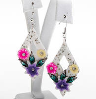 Сережки Білий Ромб