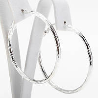 Сережки Кільця Рифлені Білі 4,5 см
