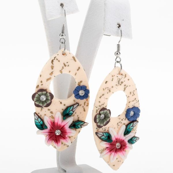 Сережки Бежевий Букет Овал, фото 1