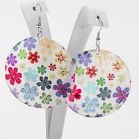 Сережки Перламутр 5 см Квіти Швенза Гачок