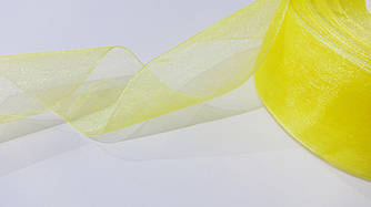 Стрічка органза 40 мм жовта