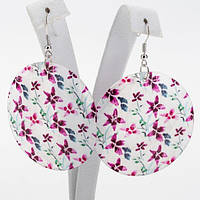 Сережки Перламутр 5 см Квіткові Швенза Гачок