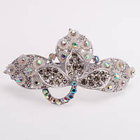 Шпилька для волосся автомат 9х5 см лісова квітка в наявності різні кольори