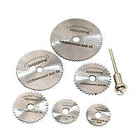 Набір пильних дисків для гравера 6 шт з тримачем