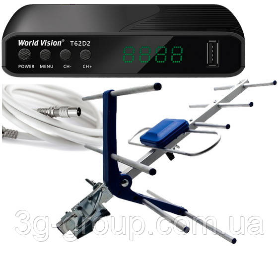World Vision T62D + антена ES-003 + кабель 15 м + конектори