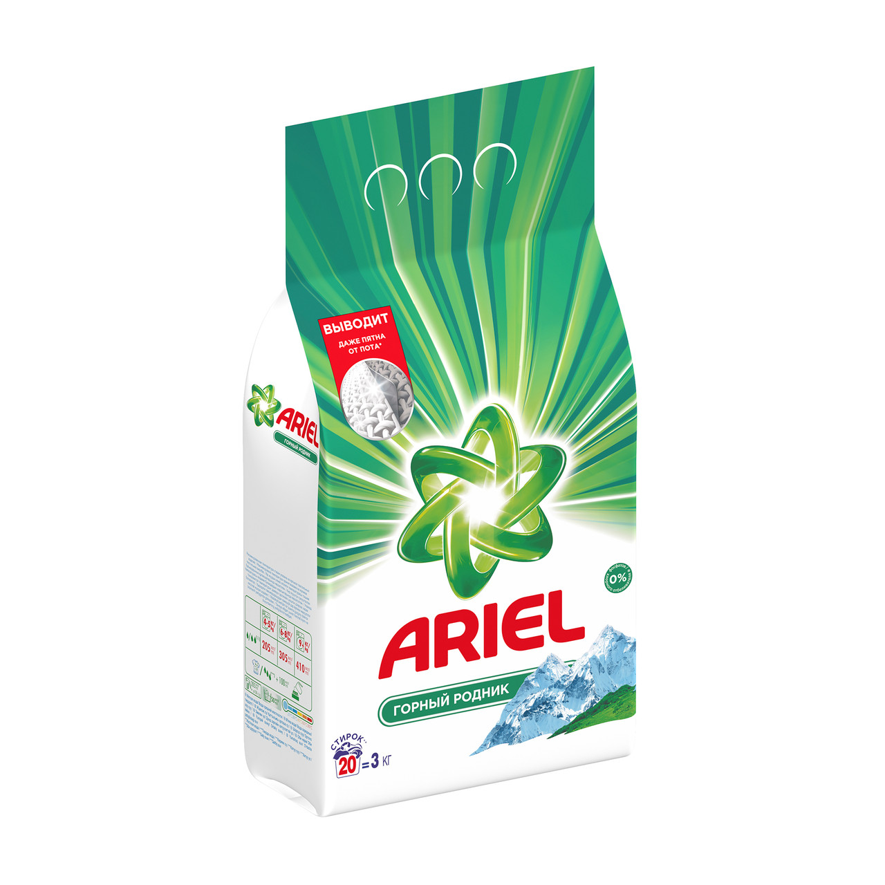 Стиральный порошок ARIEL автомат 3кг горная свежесть Lenor