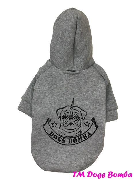 Толстовка Мопс 32 см (об'єм до 58см) сірий розм 5 для собак, фото 1