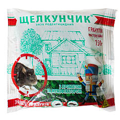 Гранули від щурів і мишей Щелкунчик з арахісовим приваблювачем 150 г