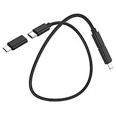 Кабель 3-в-1 HOCO U86 Lightning, Micro USB, Type-C у футлярі Black N (N014965)