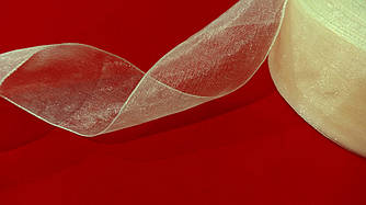 Стрічка органза 40 мм кремова