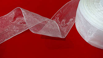 Стрічка органза 40 мм біла