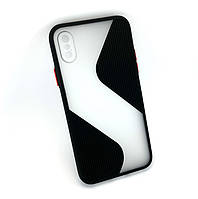 Чехол на iPhone X, iPhone XS накладка противоударная бампер 2 в1 Shadov Matte Case черный