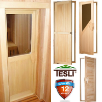 Дерев'яні двері для лазні та сауни.