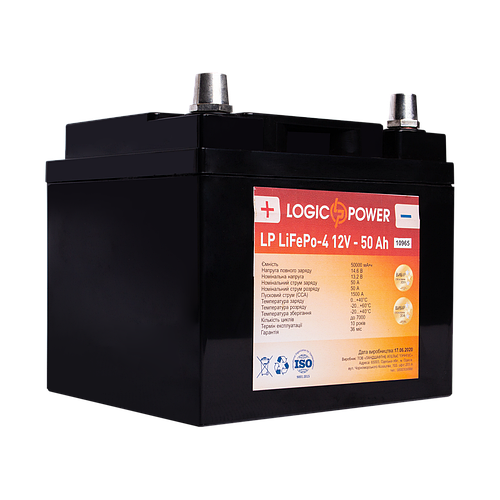 Аккумулятор для автомобиля литиевый LP LiFePO4 12V - 50 Ah (+ слева ...