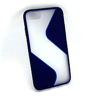Чехол для iPhone 7, 8, SE 2020 накладка бампер противоударный 2 в1 Shadov Matte Case Wave синий