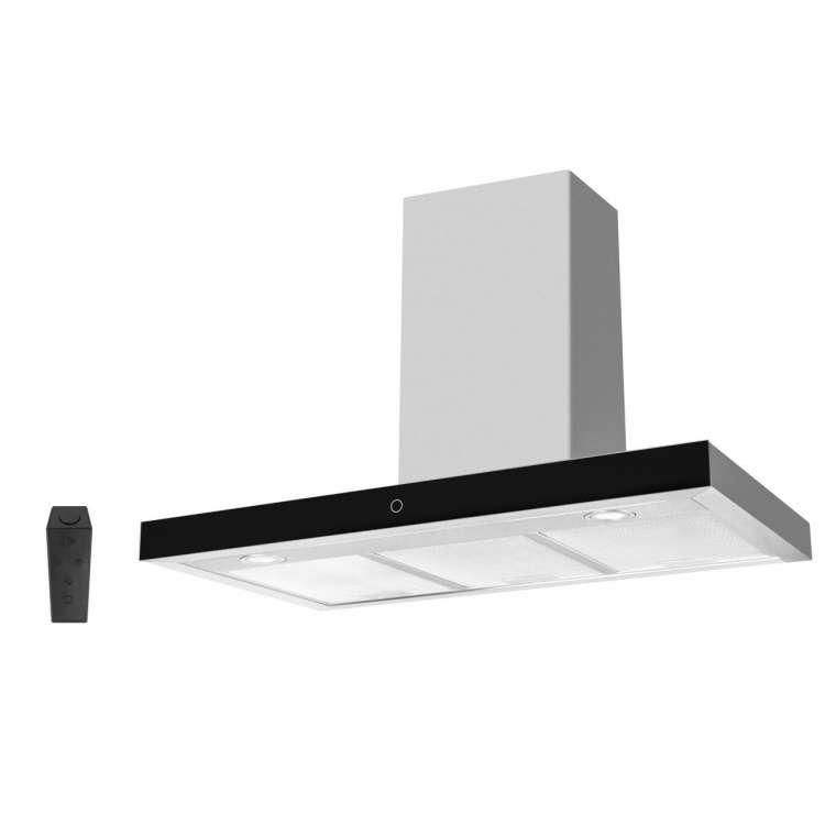 Потужна кухонна витяжка Ventolux ITALIA 90 BG (1200) TRC, чорна Т-подібна декоративная витяжка для кухні, 90 см, фото 1
