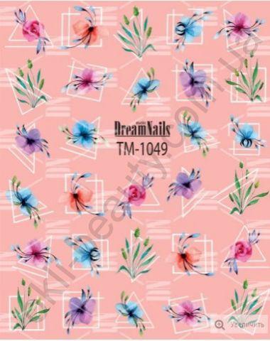 Слайдер-дизайн «Квіти» TM - 1049 Dream Nails (водні наклейки), фото 1