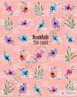 Слайдер-дизайн «Квіти» TM - 1049 Dream Nails (водні наклейки)
