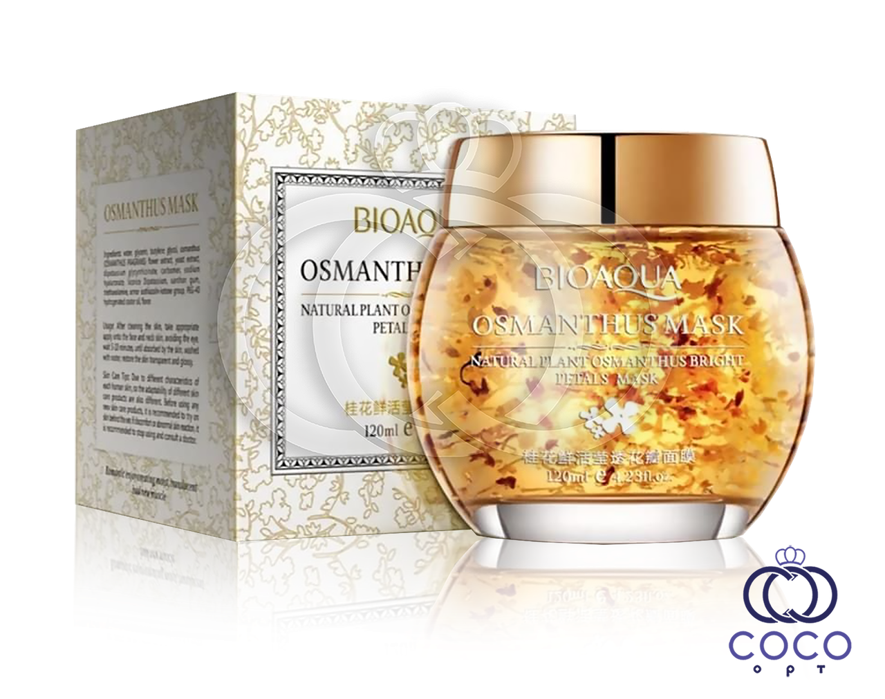 Гелева маска для обличчя Bioaqua Osmanthus Mask Natural Plant Osmanthus Bright Petals Mask з пелюстками