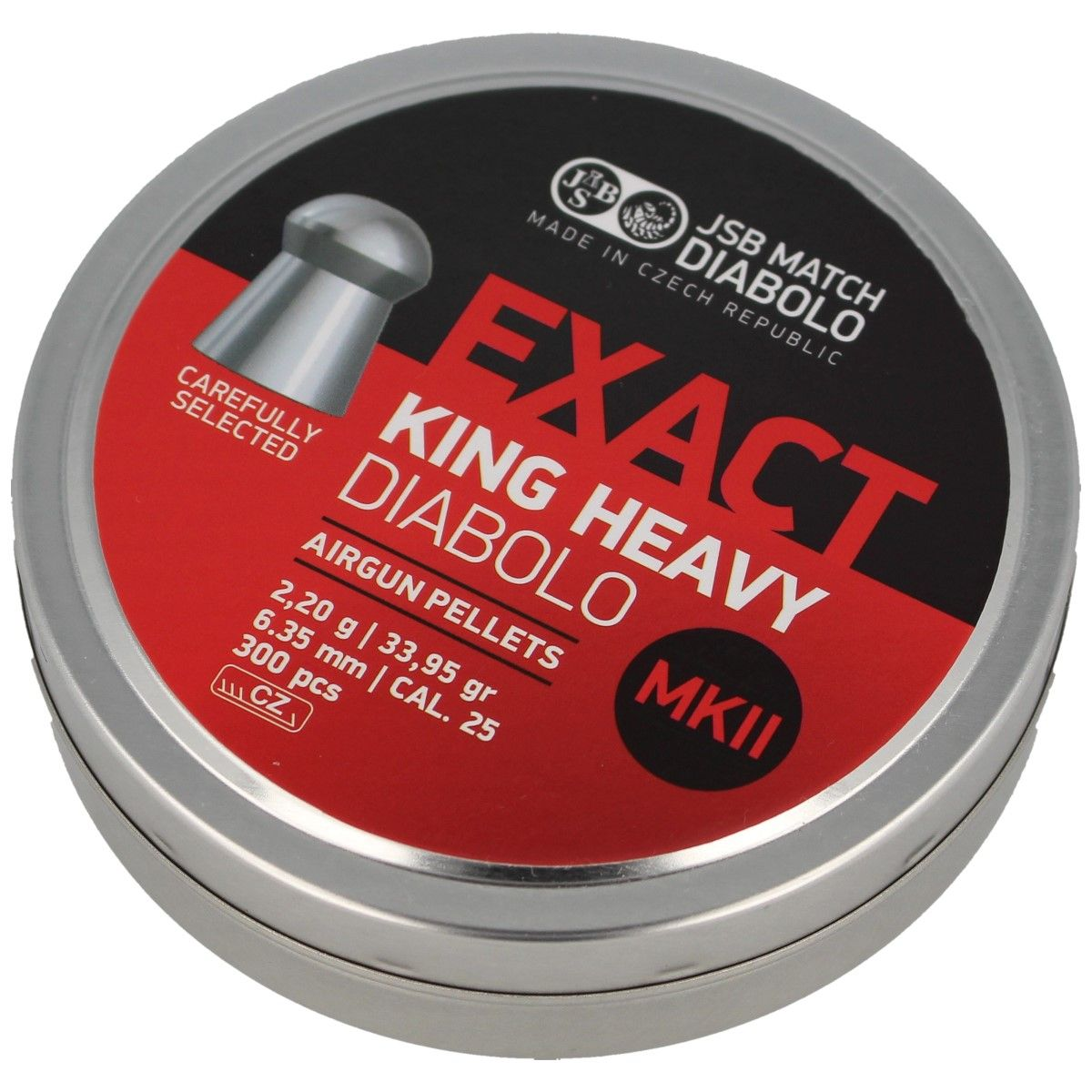 Кулі пневм JSB King Heavy MKII, 6,35 мм , 2,2 м, 300 шт/уп