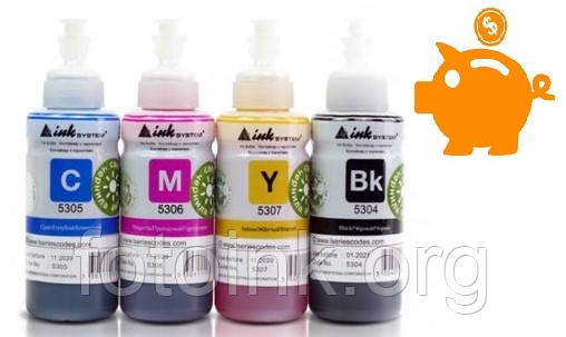 Чорнила Inksystem для Epson L210 світлостійкі, комплект 4х100мл, фото 1