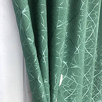 Штори льон "бите скло" бірюзові з білим шифоновим тюлем ALBO (SHTN-M17-19), фото 2