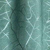 Штори льон "бите скло" бірюзові з білим шифоновим тюлем ALBO (SHTN-M17-19), фото 6