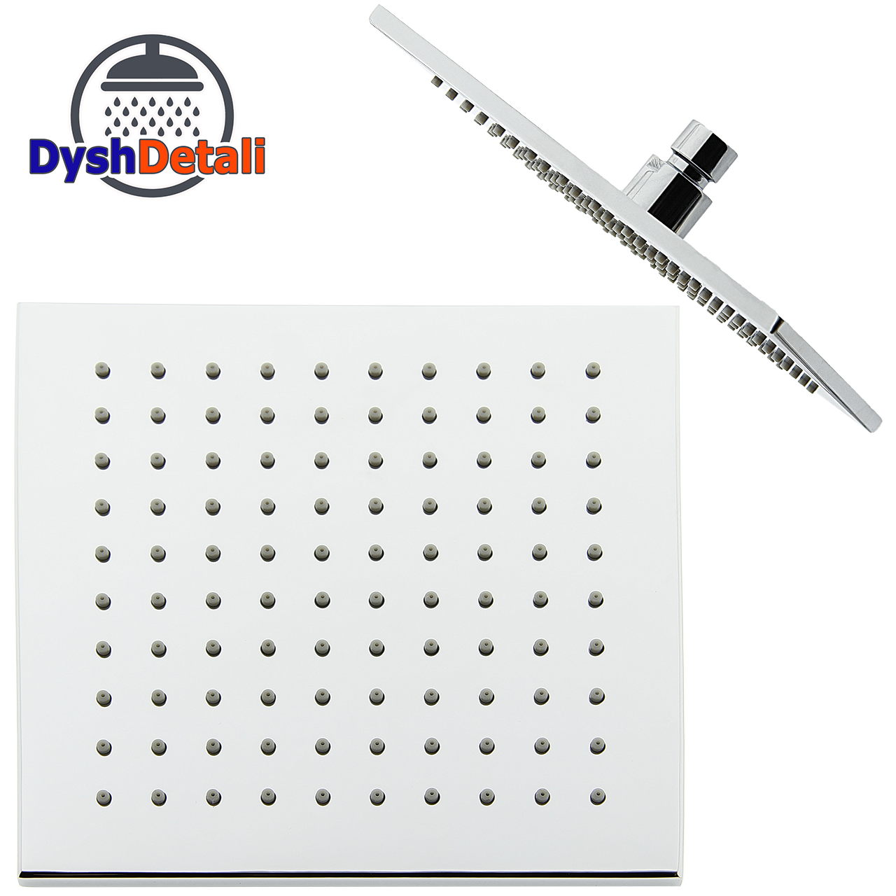 Душ верхній з латуні 20 див. квадратний 8 мм завтовшки